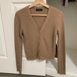 Tan ribbed cardigan